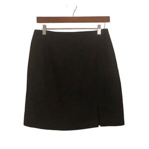 Vintage ILYSE HART LTD. Sz 10 Women's Charcoal Gray Y2K 90s Academia Wool Skirt